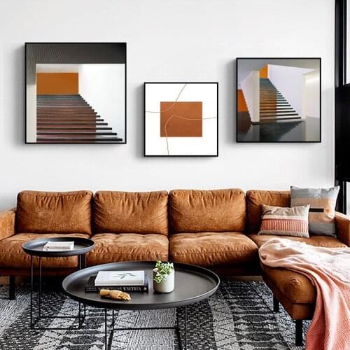 Pattern Modern Abstract Living Room Decoration Painting Orange White Space Mural Painting Corridor Porch Aisle Hanging Painting