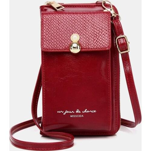 Metal Lock Geometric Crossbody Phone Bag for Women Brand Designer Pu Leather Female Small Messenger Shoulder Purses Card Holder