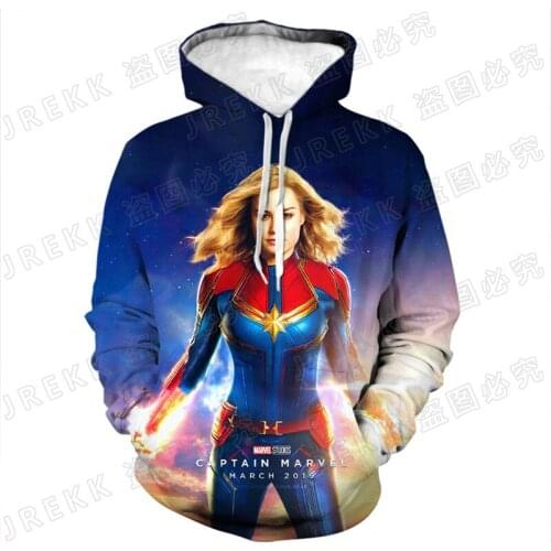 2021 New Captain Marvel Hoodies Fashion 3D Printed Men Women Children Sweatshirts Pullover Long Sleeve Casual Cool Tops Coat
