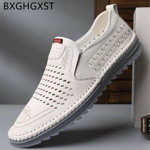 Summer Shoes Men Designer Slip on Shoes Men Loafers Fashion Genuine Leather Shoes Men 2020 Luxury Brand Zapatos De Hombre Buty