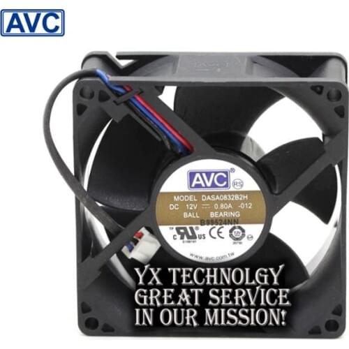 New and Original 8032 8CM 80mm DASA0832B2H 12V 0.80A dual ball wind capacity durable cooling fan for AVC 80*80*32mm