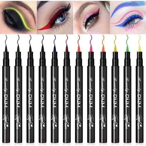 Liquid Eyeliner Pen Waterproof Lasting Eyes Makeup Cosmetic Fast Dry Neon Colorful Black Blue Green Eye Liner Pencil Makeup Tool