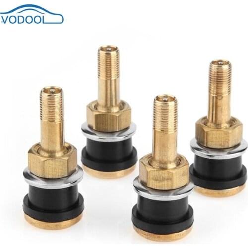 VODOOL 1pc/4pcs Automobile Brass Straight Tubeless Tire Valve Stems for Car Trailer ATV Motorcycle Light Truck Car Accessories
