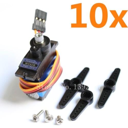10pcs TowerPro MG92B Digital Servo Metal Gear 3.5kg/cm High Torque Double Bearing For RC Model Airplane Helicopter Parts