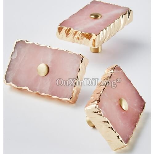 Elegant Luxury 10PCS Natural Crystal+Brass Furniture Handles Cupboard Wardrobe Drawer Kitchen Wine Cabinet Pulls Handles & Knobs