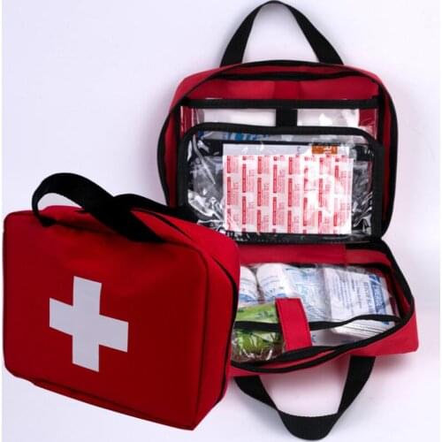 19 Items PVC Oxford Cloth Pet Outdoor Camping First Aid Kit Medical Box Non-Stick Pad Band-Aid Safety Pin Scissors Soap Tablets