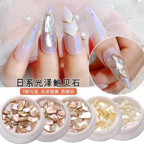 2 boxes of new shell stone nail art jewelry new Japanese irregular nail art shell fragments nail decoration patch nail art