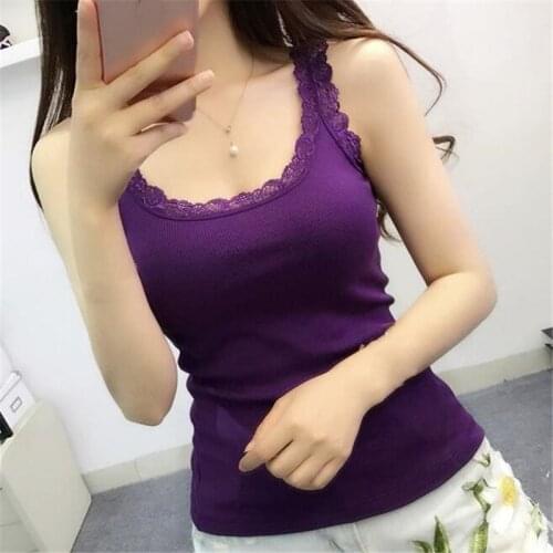 2021 Summer Top Women Sleeveless Lace Tank Top Sexy Womens T-shirt Vest Tank Tops Female Vest Tops White Black Underwear Women