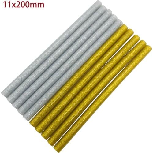 5pcs Gold or Sliver 11mm*200mm Hot Melt Glue Sticks For Glue Gun Craft Phone Case Album Repair Accessories Adhesive 11mm Sticks