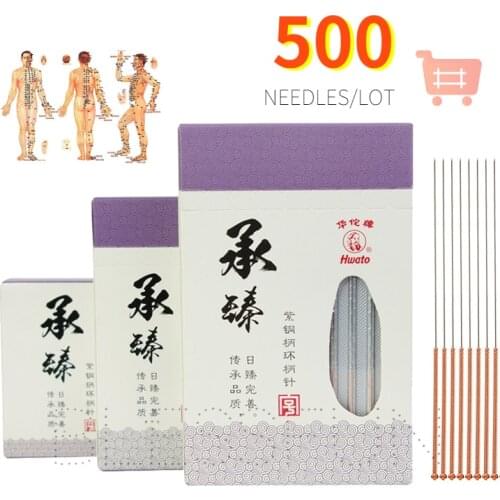 500 Red Copper Handle Sterile Acupuncture Needle Electroacupuncture Disposable Chinese Medicine Relieve Pain Muscle Relax