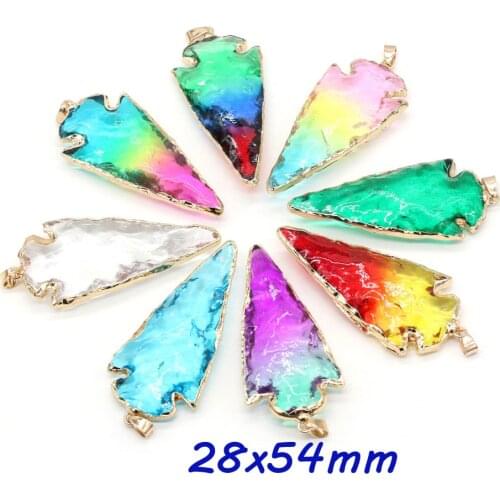 7 Chakras Energy Stone Pendants Triangle Shape Multi-color Crystal for Jewelry Making DIY Earrings Necklace Accessories