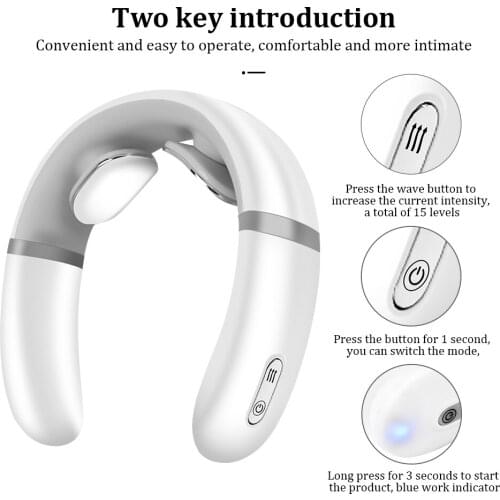 Wireless Cervical Traction Collar Pain Relief Massage Device Pulse Heating 4 Modes 15 levels Strength Neck Massager Relaxation