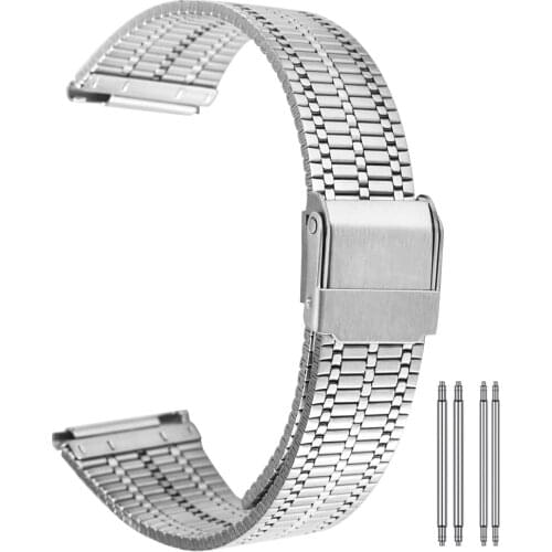 20MM 22MM Sliver Stainless Steel Watches Strap Unisex Superior Bracelet Durable Hook Clasp Wristwatch Band