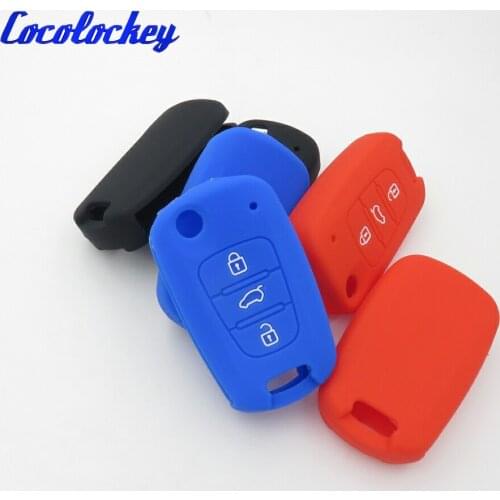 Cocolockey Silicone Car Key Cover Case Holder for HYUNDAI I20 I30 Flip Remote Key Case 3 Button No Logo Car Styling
