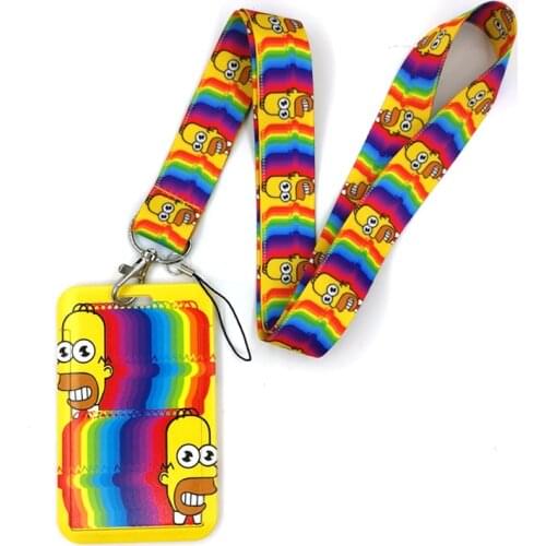 Funny Cartoon Charaters Rainbow Color Credit Card ID Holder Bag Student Women Travel Bank Bus Business Card Cover Badge