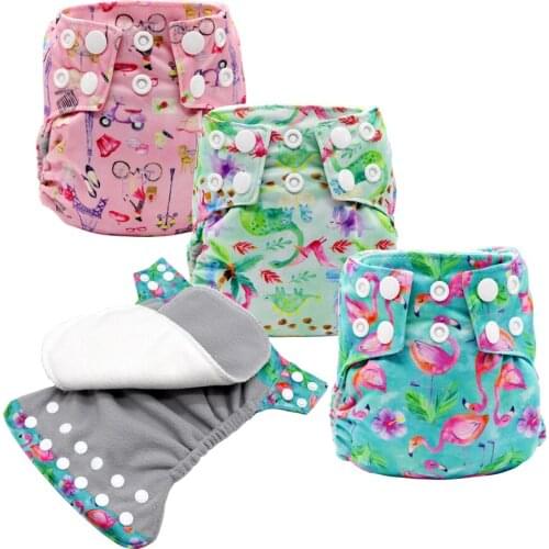 Newborn Cloth Diaper AI2 Bebe Cloth Nappies Cloth Diapers Stay Dry Solution Waterproof Comfortable Resuable Microfiber Insert