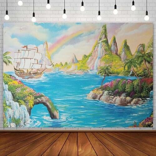 Islands Backdrops Baby Shower Birthday Sailing Rainbow River Portrait Photography Background Photo Studio Photozone Decor Props