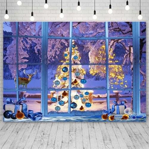 Avezano Merry Christmas Tree Backdrops Winter Light Gift Bell Decoration Kid Photographic Background For Photo Studio Photophone