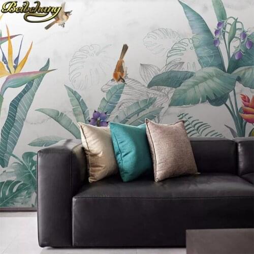 Beibehang Custom Tropical plants flowers birds Photo Wallpaper 3D Murals Bedroom Living Room TV Background mural Wall Painting