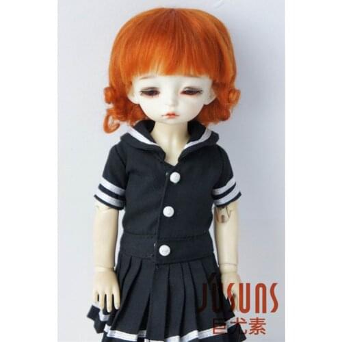 JD268 1/6 YOSD 100% mohair doll wigs 6-7inch Short back curly BJD wig mohair doll accessories