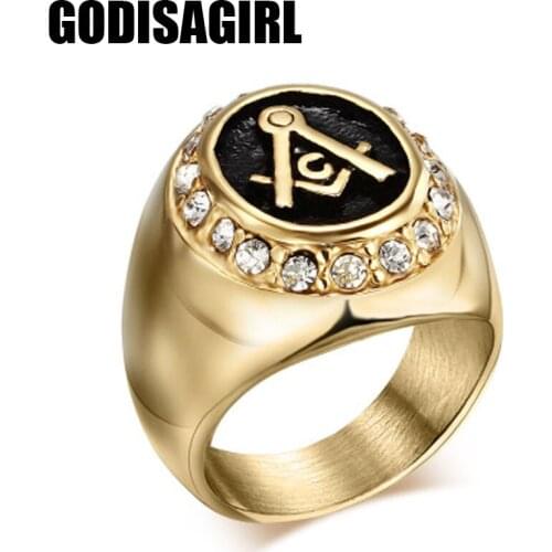 Stainless Steel with crystal Punk Ring Big Size rings Retro Vintage Mens Rings For men Rock mens Jewelry