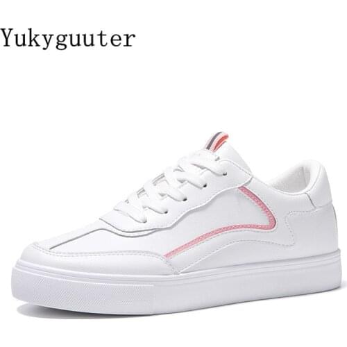 Sneakers Women Chunky Shoes Fashion Outdoor Athletic Breathable Lace Up Flats White Skateboarding Female Sport High Quality