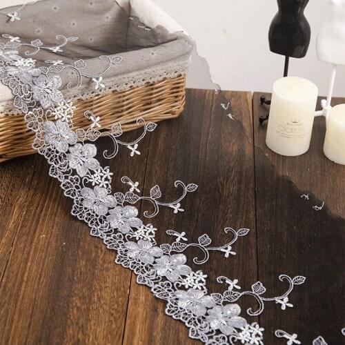 22cm wide lace fabric flower embroidery lace ribbon for clothing DIY home decor sewing accessories and crafts handmade material