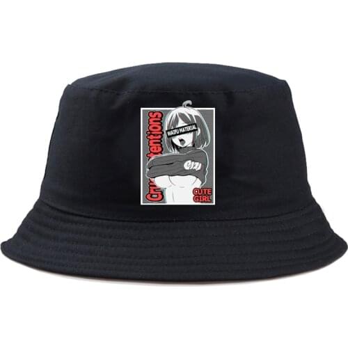 Cute Girl Ecchi Waifu Material Gift For Lewd Otaku Bucket Hat men Fishing Hunting Cap Outdoor Beach Fisherman Panama Women