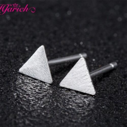 Fashion Geometric Mini Stud Earrings Women Silver Color Round Triangle Cubic Bar Square Earrings Boho Punk Jewelry Accessories