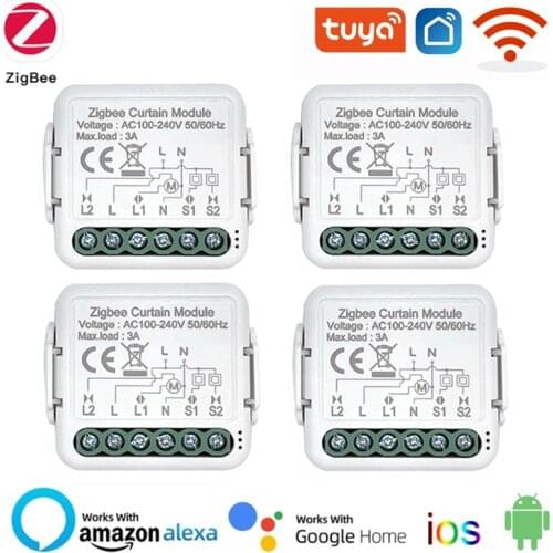 Tuya Smart Zigbee 3.0 Curtain Switch Module For Roller Shutter Blind Motor DIY Smart Home By Google Assistant Alexa Zigbee2Mqtt