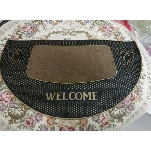 New Arrival Welcome Doormat Size 45x75cm Polypropylene Semi-circle PVC Outdoor Carpet Kitchen Mat Bath Rugs Mats Home Decorate