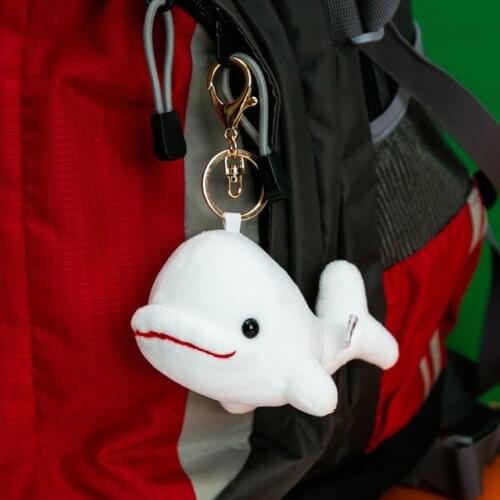 About 13cm Ocean beluga whale plush toy soft doll kids toy Keychain handbag pendant ornament birthday gift b0918