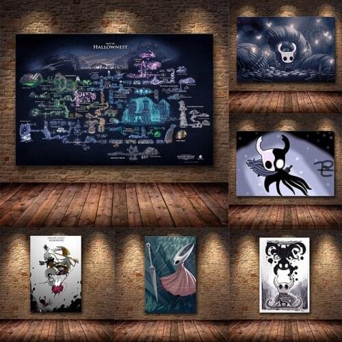 Hollow Knight Map The Game Poster Decoration Painting of The on Canvas Painting of Hallownest Poster Wall Art Canvas Cuadros