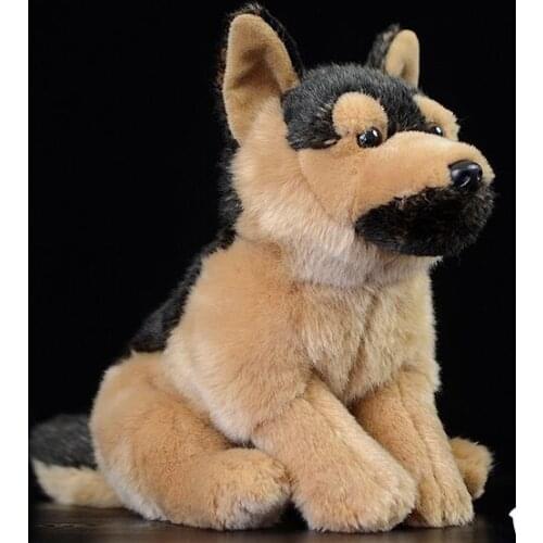 Lifelike toy squatting German Shepherd plush toy about 28x20cm soft dog doll baby toy Christmas gift h1209