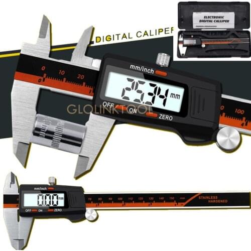 Stainless Steel Digital Display Caliper 150mm Fraction MM Inch High Precision Stainless Steel LCD Vernier Caliper
