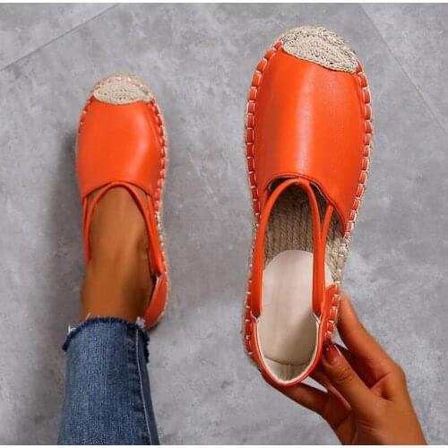 Large Size 36-43 WomenS Shoes New Straw Fisherman Shoes WomenS Single Shoes Shallow Mouth Flat Shoes Women Hemp Rope Loafers