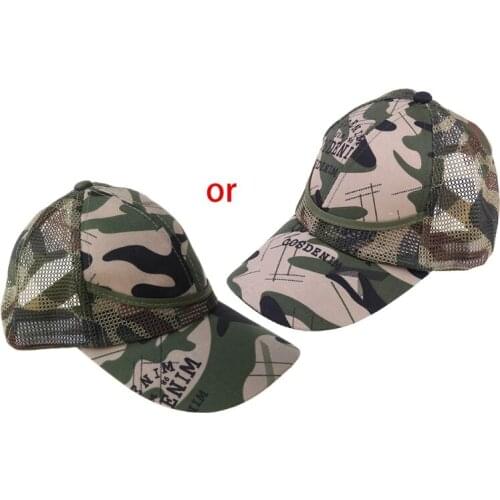 W3JF Summer Kids Mesh Hat Boys Girls Camouflage Baseball Hats Casual Hip Hop Hat Children Fashion Cotton Flat Hats for 3-12 Y