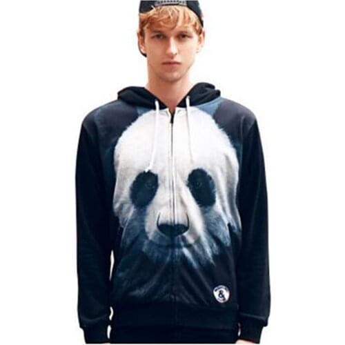 Women Men Harajuku 3d Hoodies 2017 New Brand Mens Cardigan Hooded Hoodies Panda Print Hip Hop Sweatshirt For Man Punk Clothing