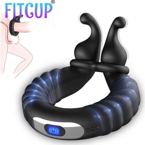 Adjustable Penis Ring Vibrator For Men Delayed ejaculation Dick Cock Ring Men Masturbating Erotic Sex Toys For Adult Couples