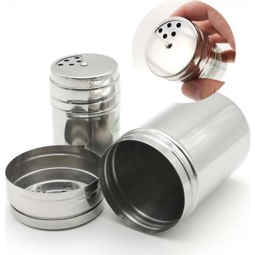 1Pc Outdoor Camping Picnic Spice Shaker Seasoning Stainless Steel Spice Bottle With Rotating Lids Portable Camp Travel Cookware