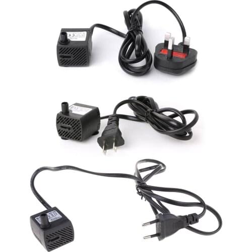 AC 110V/220-240V 2W Submersible Water Pump Aquarium Fountain Pond US/UK/EU Plug