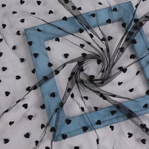 160cm Wide Sewing Fabric Tutu Dot Point/Heart Mesh Fabric Flocked Mesh Fabric Tulle Skirt Mesh Fabric For Woman Blouse And Dress