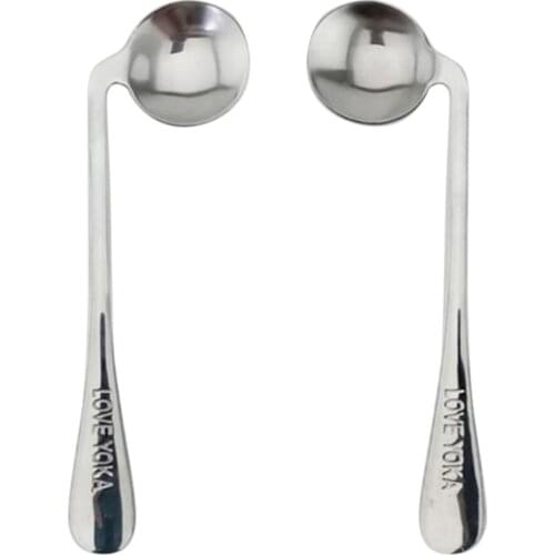 2 Pieces Of Adaptive Utensils Curved Angled Spoons Stainless Steel Spoon for Weak Hand Elderly Disabled Independent Eating