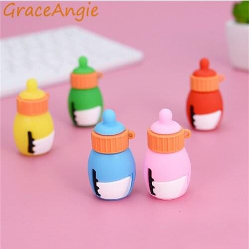 4pcs Food & Beverages Jewelry Charms Doll keychain three-dimensional baby bottle Charms Keychain Necklaces Bracelets Bangle Gift