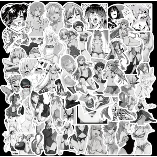 50Pcs Hentai Waifu Anime Stickers Sexy Girl Material Decals for Laptop Suitcase Car Notebook Phone Graffiti Sticker Waterproof