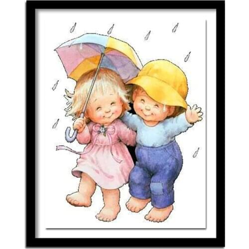 5d Diamond Full Square Diamond Painting Cross Stitch Diamond Embroidery Happy Childhood Patterns Arts FS751