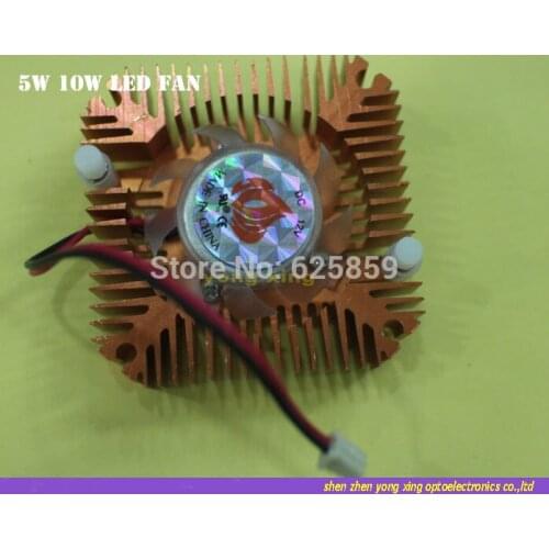 Free shipping 10pcs 5W 10W High Power Led Heatsink With Fan Aluminium Cooling For 5W/10W Led 12V