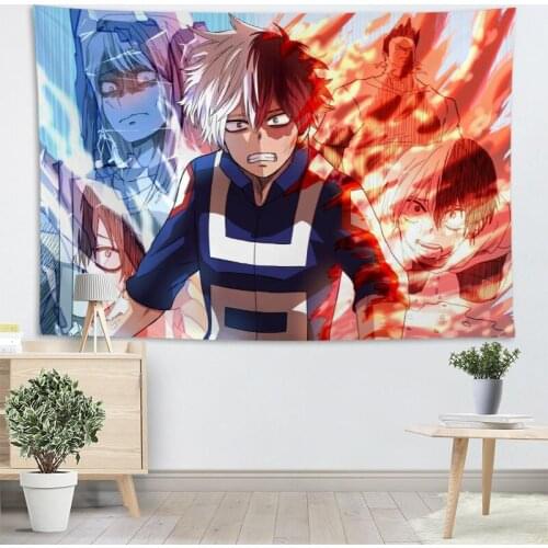Annime Boku No Hero Academia Tapestry Wall Hanging Tapestries Cloth Fabric Print For Living Room Decorative Wall Blanket 2.25