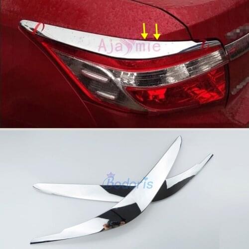 Chrome Car Styling Taillight Trim Light Lamp Cover 2014 2015 2016 2017 For Toyota Vios Yaris Sedan Accessories