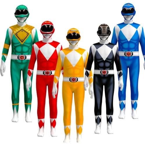 Adult Kids Power Samurai Sentai Shinkenger Rangers Costume Superhero Cosplay Halloween Birthday Party Zentai Suit Jumpsuit